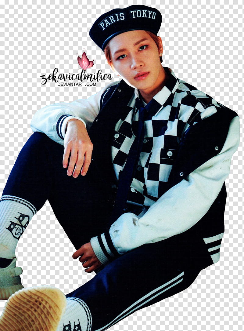 NCT  Taeil Cherry Bomb, man in black and white jacket transparent background PNG clipart