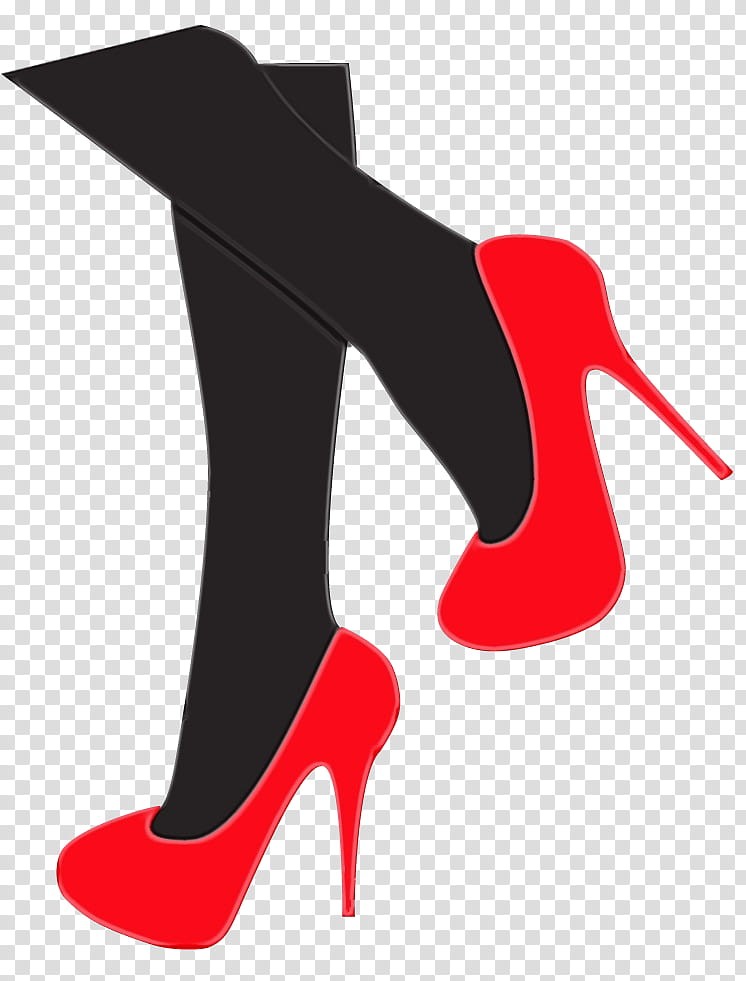 high heels footwear red leg shoe, Watercolor, Paint, Wet Ink, Joint, Human Leg, Court Shoe, Carmine transparent background PNG clipart