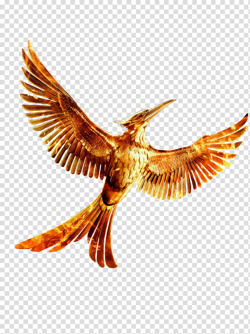The Hunger Games Mockingjay Part  Mockingjay, gold bird pendant transparent background PNG clipart
