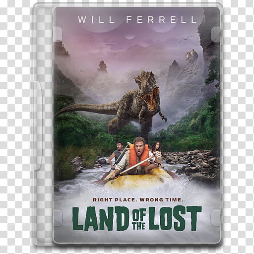 Movie Icon , Land of the Lost , Will Ferrel Land of the Lost DVD cover transparent background PNG clipart