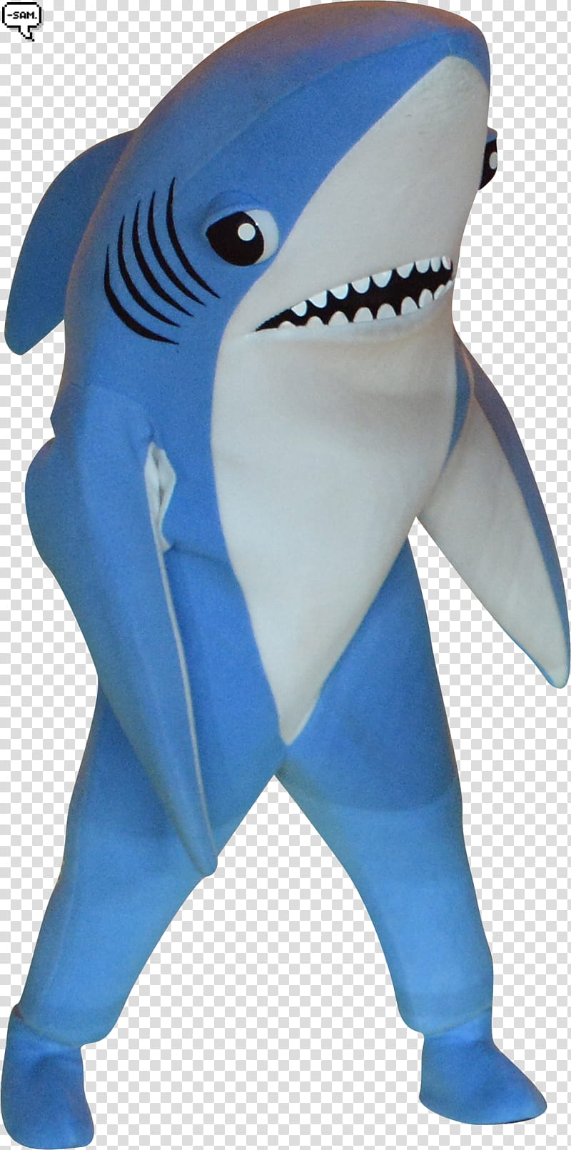 blue and white shark costume transparent background PNG clipart
