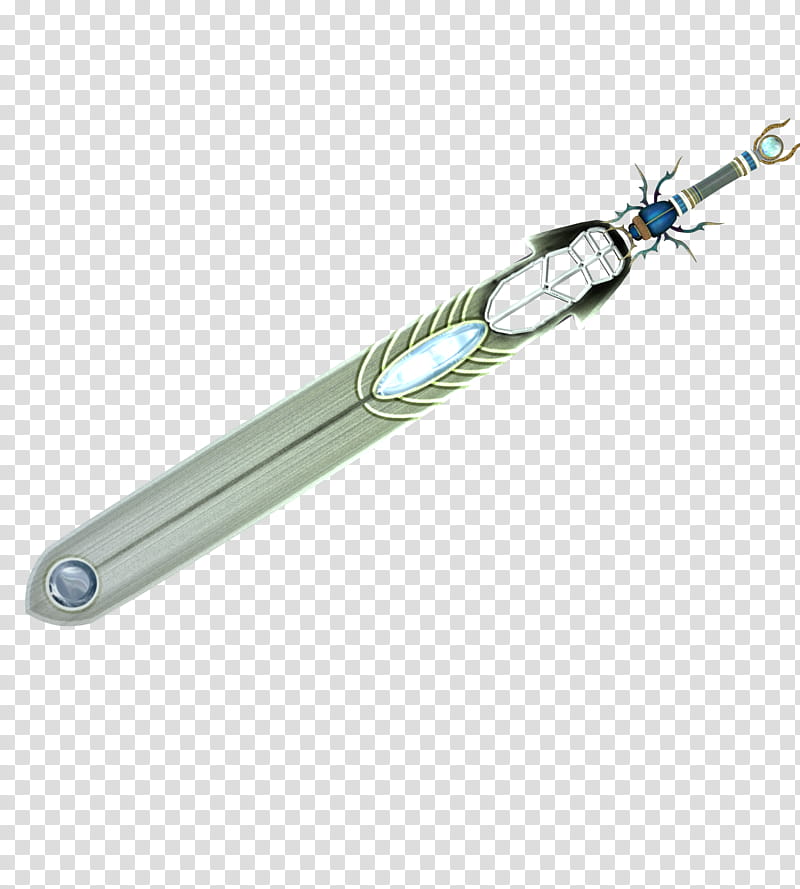 Fantasy , green and blue sword toy illustration transparent background PNG clipart