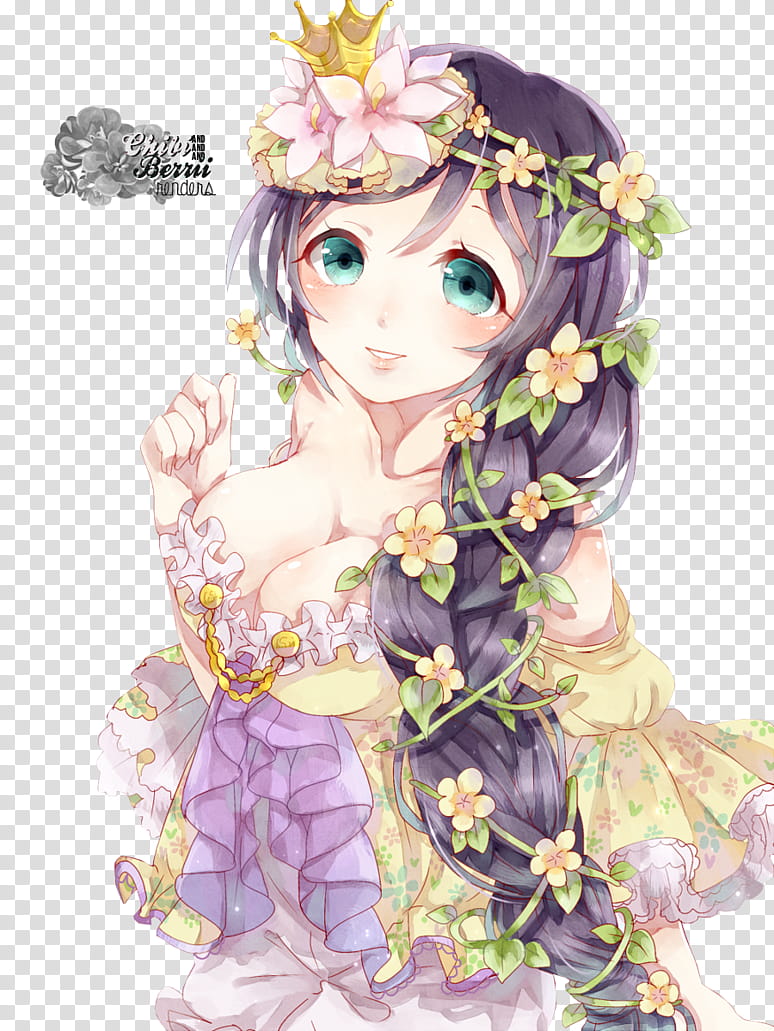 smiling girl wrapped with flowers illustration transparent background PNG clipart