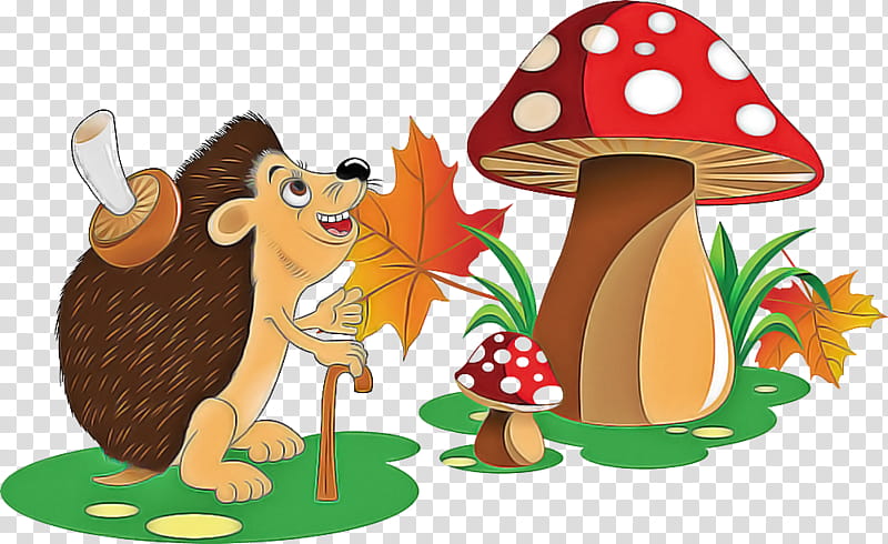 mushroom cartoon squirrel tree eurasian red squirrel, Fawn transparent background PNG clipart