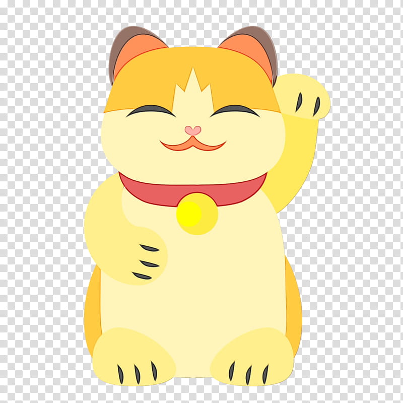 Cat Whiskers Maneki-neko Cartoon Drawing, Watercolor, Paint, Wet Ink, Manekineko, Kitten, Catbus, Character transparent background PNG clipart