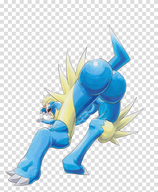 Lt. Surge into Manectric , blue and yellow monster illustration transparent background PNG clipart