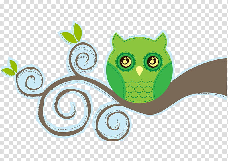 Cosas Lindas, green owl illustration transparent background PNG clipart