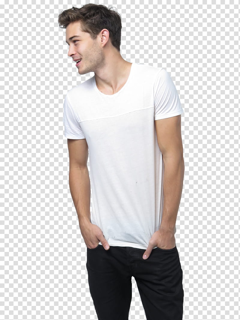 Francisco Lachowski, smiling and standing man both hands on pants pockets transparent background PNG clipart