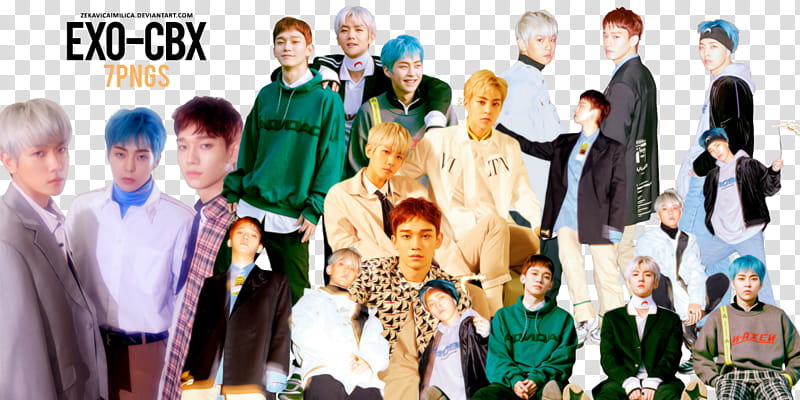 EXO CBX Blooming Days, EXO-CBS characters transparent background PNG clipart