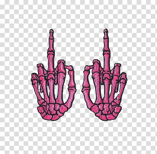 #, two pink human skeleton hands transparent background PNG clipart