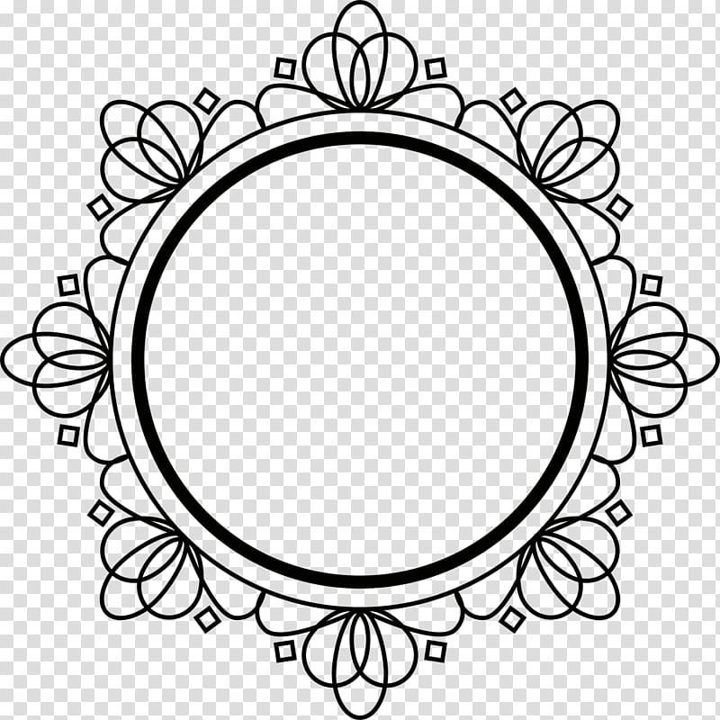 Floral Decorative, Frames, Art Deco, Ornament, Black And White
, Floral Design, Sticker, Circle transparent background PNG clipart