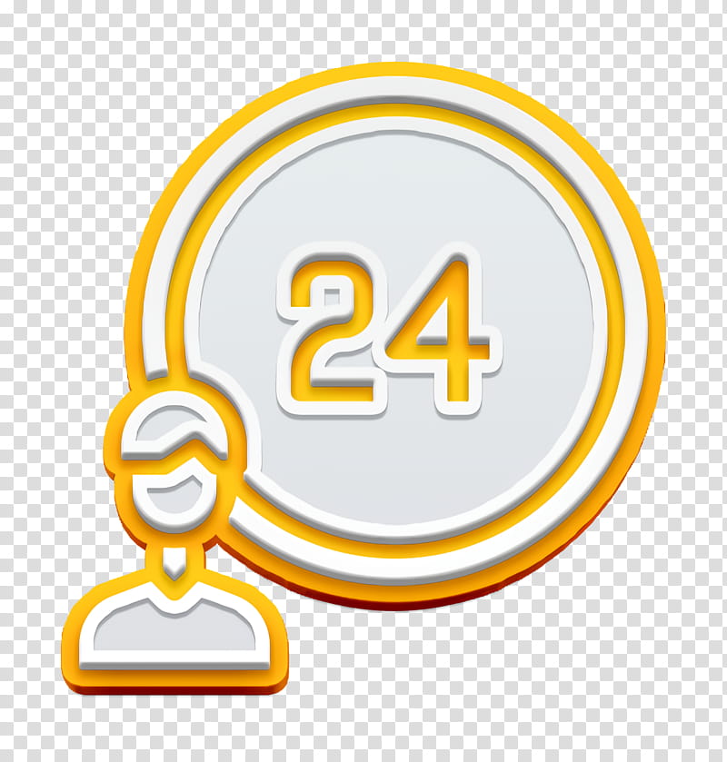 24 hours icon Contact And Message icon Support icon, Yellow, Text, Symbol, Logo transparent background PNG clipart