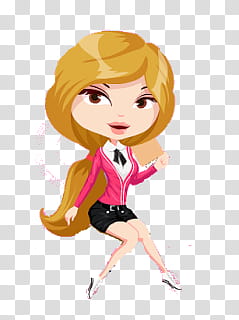 Dolls, blonde-haired girl in pink jacket illustration transparent background PNG clipart
