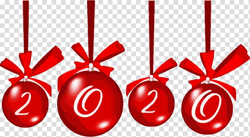 happy new year 2020 new years 2020 2020, Red, Christmas Ornament, Holiday Ornament, Christmas Decoration transparent background PNG clipart