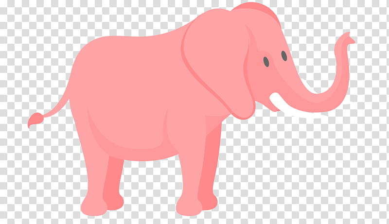 Indian Elephant, African Elephant, Cartoon, Pink, Seeing Pink Elephants, Animal, Snout transparent background PNG clipart