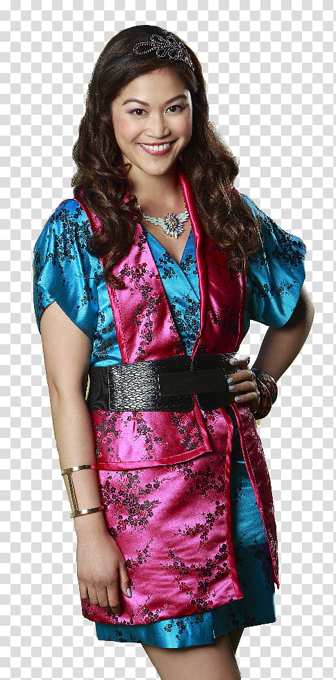 Disney Descendants Mega , woman wearing pink and blue floral dress transparent background PNG clipart