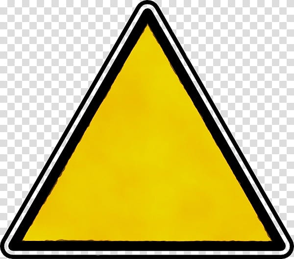 Watercolor, Paint, Wet Ink, Warning Sign, Hazard Symbol, Traffic Sign, Yellow, Triangle transparent background PNG clipart
