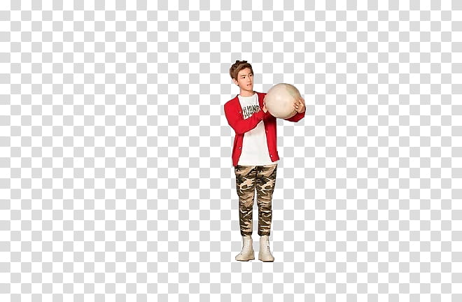 BaekYeol, man holding white ball transparent background PNG clipart