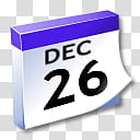 WinXP ICal, Dec  calendar icon transparent background PNG clipart