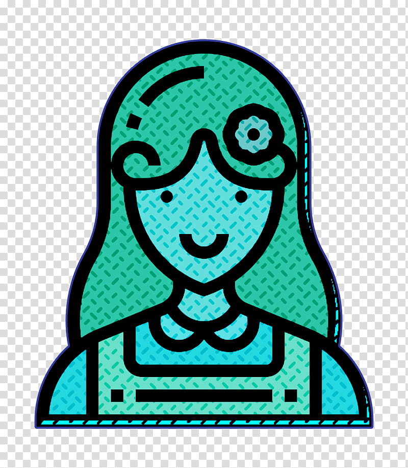 Careers Women icon Florist icon Seller icon, Green, Turquoise, Teal, Line Art transparent background PNG clipart