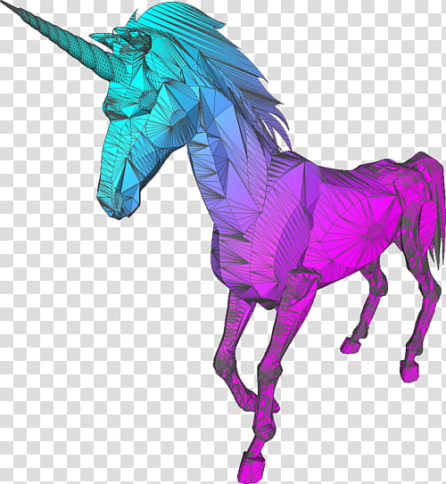 Aesthetic , teal and pink unicorn art transparent background PNG clipart