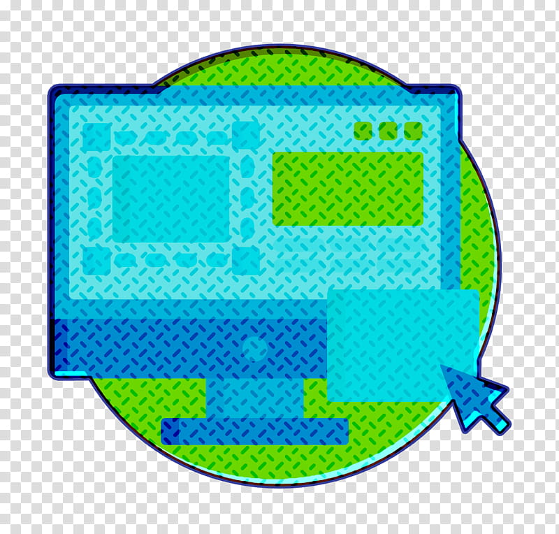 Design icon Ux icon Marketing and Seo icon, Green, Turquoise, Circle, Sticker, Square transparent background PNG clipart