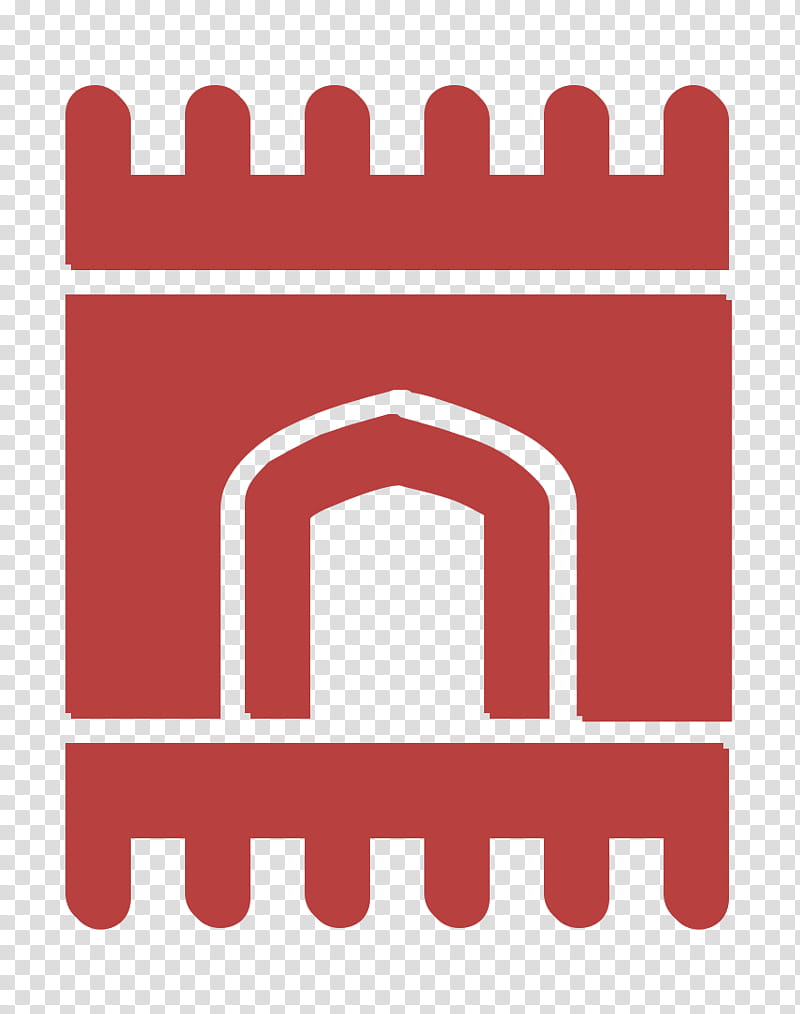 muslim icon pray icon sajdah icon, Red, Logo transparent background PNG clipart