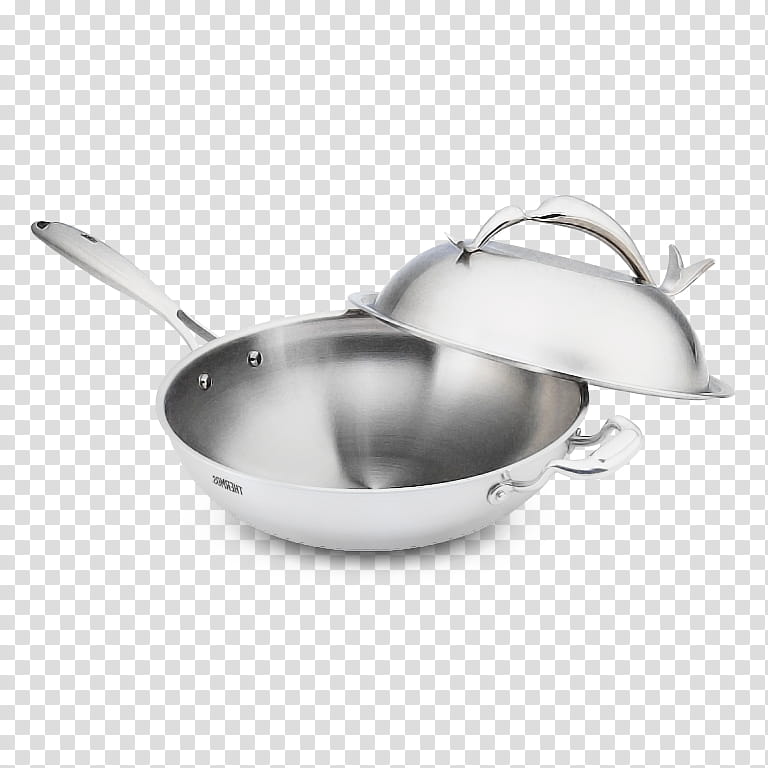 cookware and bakeware frying pan sauté pan saucepan wok, Metal, Steel transparent background PNG clipart