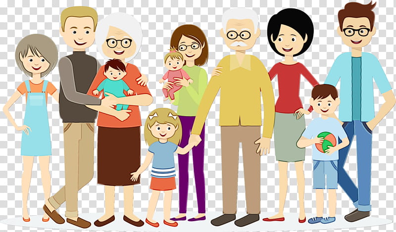 people social group cartoon community sharing, Watercolor, Paint, Wet Ink, Youth, Family Taking Together, Fun transparent background PNG clipart