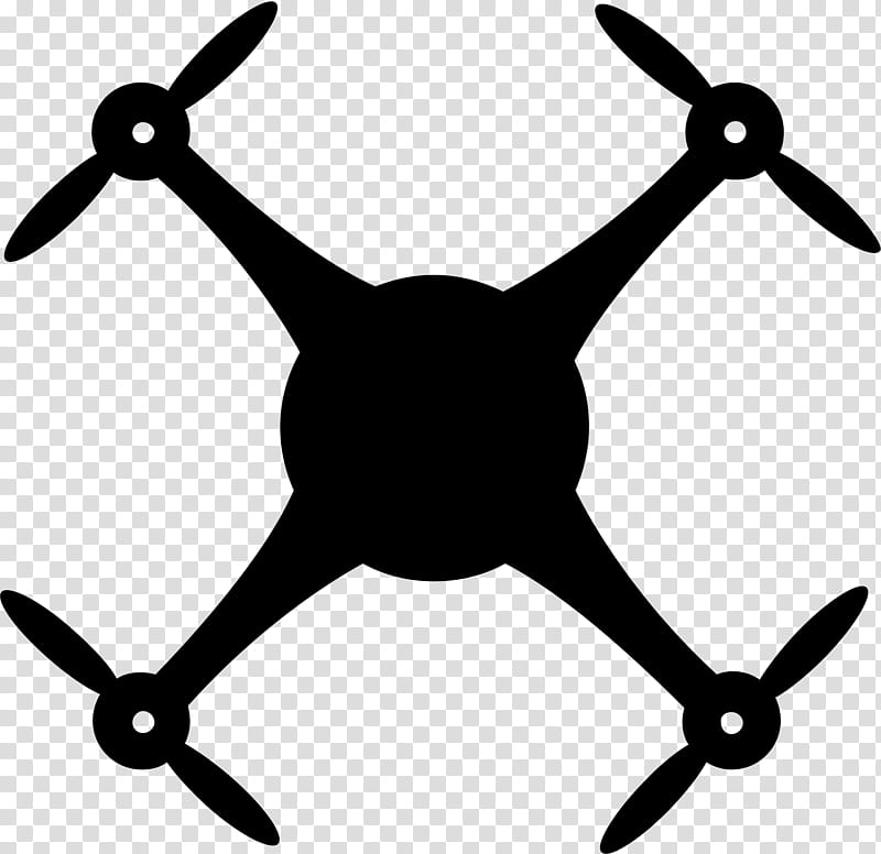 Unmanned Aerial Vehicle Rotorcraft, Silhouette, Quadcopter transparent background PNG clipart