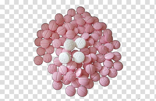 Watch, round white and pink medicine tablet lot transparent background PNG clipart
