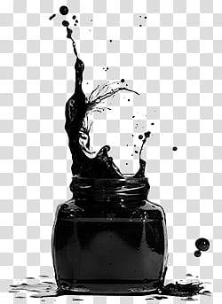 splash of black ink in glass transparent background PNG clipart