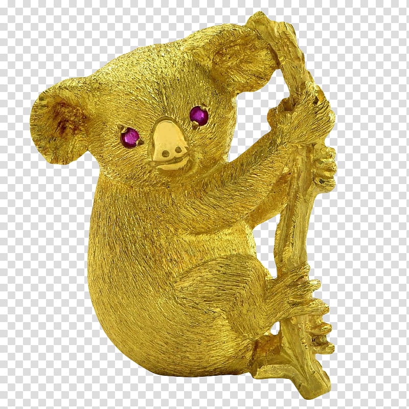 , gold koala pendant transparent background PNG clipart