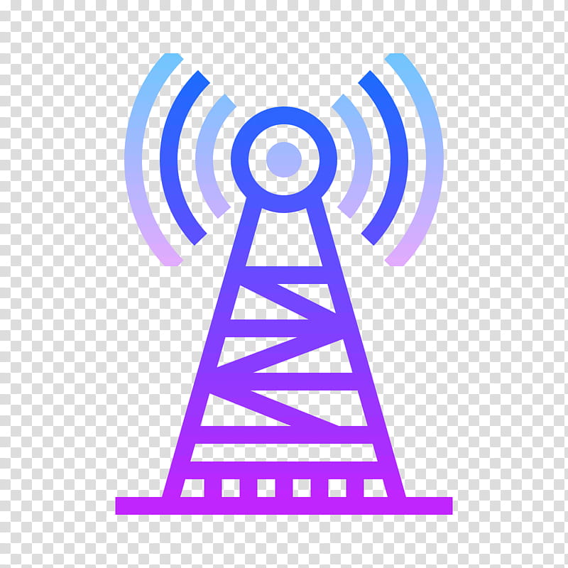 Radio Icon, Telecommunications Tower, Antenna, Radio Broadcasting, Wireless, Radio Wave, Icon Design, Purple transparent background PNG clipart