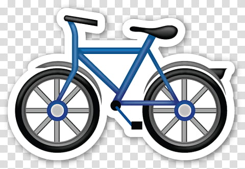 EMOJI STICKER , blue bicycle illustration transparent background PNG clipart