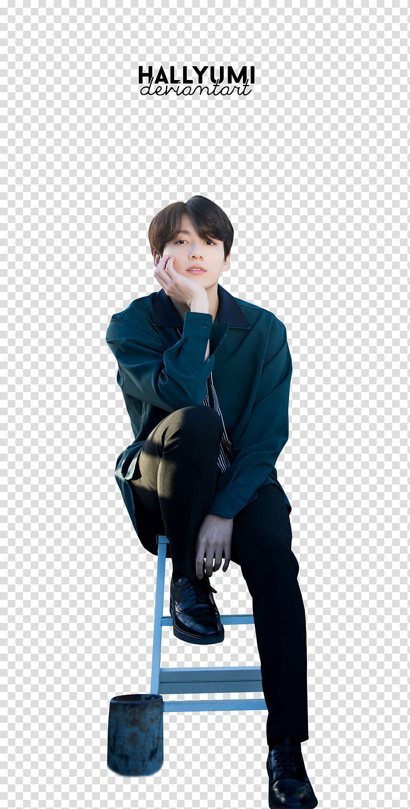 JungKook BTS TH ANNIVERSARY, man wearing black and green jacket transparent background PNG clipart