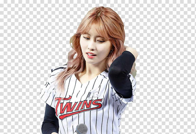 RENDER TWICE MOMO, woman wearing white and black Minnesota Twins jersey shirt transparent background PNG clipart