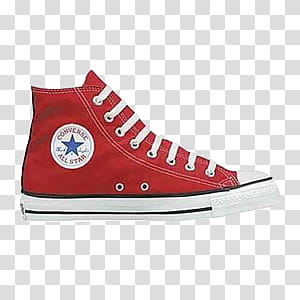 converse, unpaired red Converse All-Star high-top transparent background PNG clipart