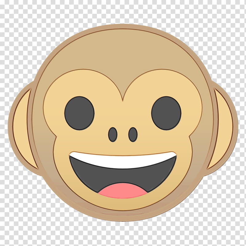 Smiley Face, Snout, Yellow, Cartoon, Monkey, Emoticon, Facial Expression, Head transparent background PNG clipart
