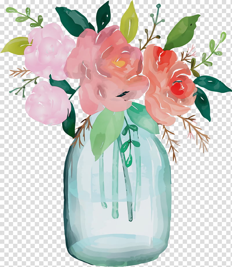 Artificial flower, Watercolor Mason Jar, Watercolor Flowers, Watercolor Floral, Paint, Wet Ink, Vase, Cut Flowers transparent background PNG clipart