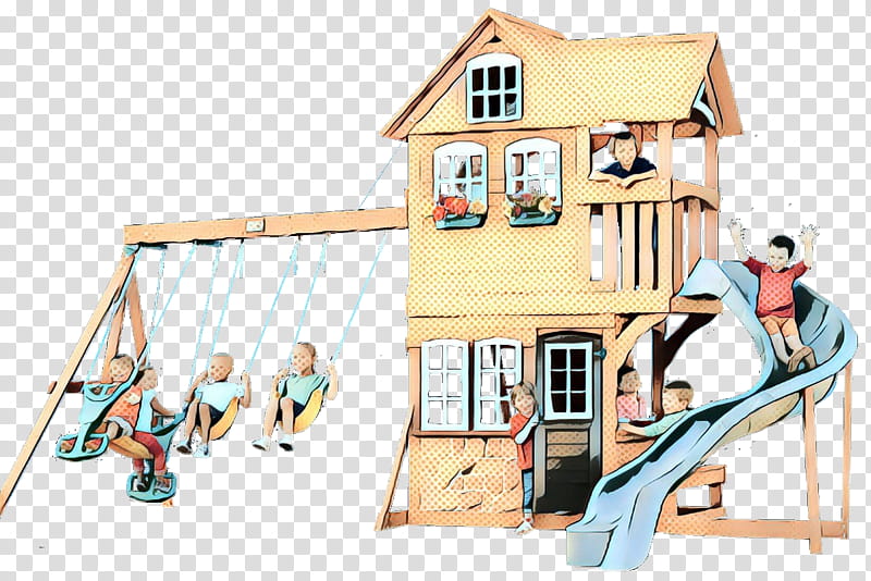 outdoor play equipment swing public space playhouse playset, Pop Art, Retro, Vintage, Human Settlement, Playground, Playground Slide transparent background PNG clipart
