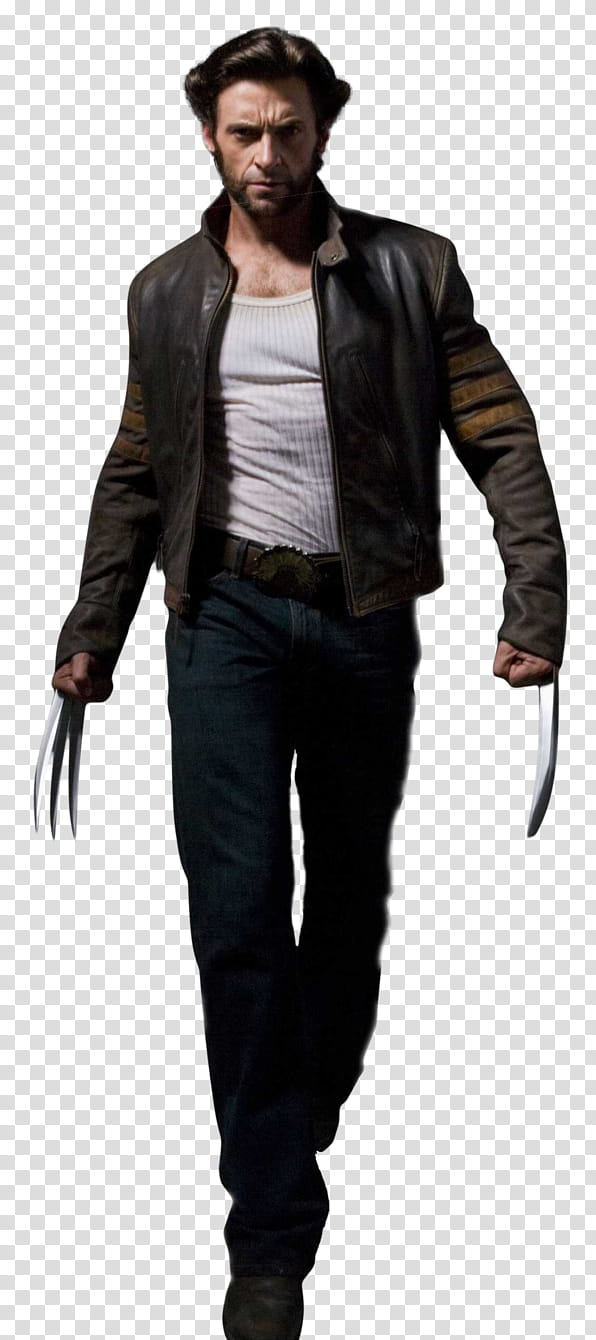 Wolverine Render, Hugh Jackman wears black jacket transparent background PNG clipart