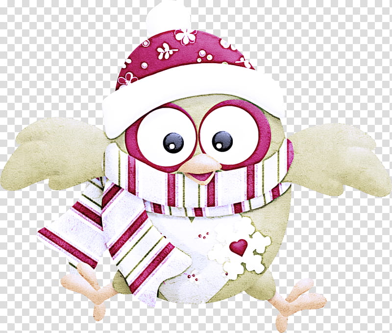 cartoon pink stuffed toy cap plush, Cartoon, Animation, Owl transparent background PNG clipart