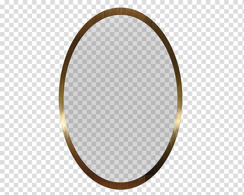 MIRROR, oval brown frame transparent background PNG clipart