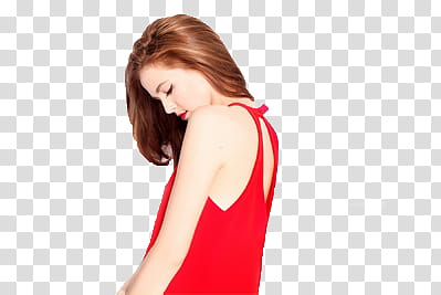 Zoey Deytch, woman in red top transparent background PNG clipart