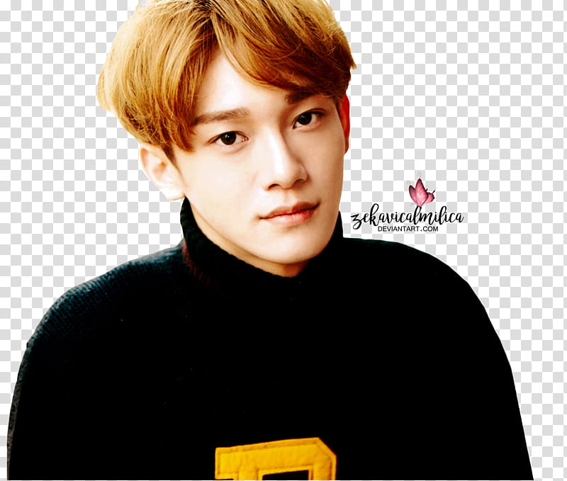 EXO Chen Die Jungs, man in black and yellow top transparent background PNG clipart