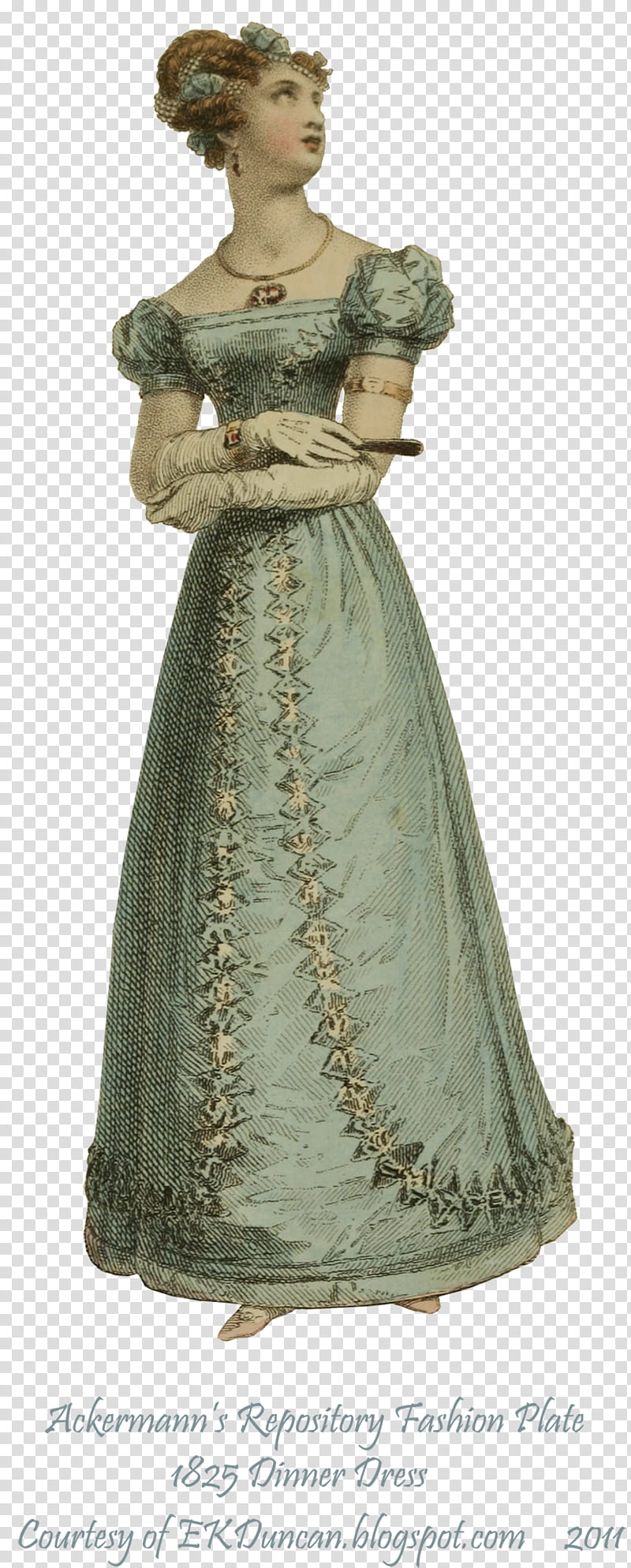 Regency Fashion  , woman in green dress illustration transparent background PNG clipart