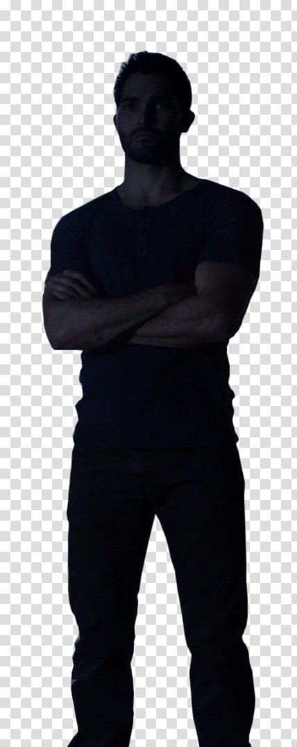 Sterek S Ep  , man wearing black shirt and black denim jeans transparent background PNG clipart