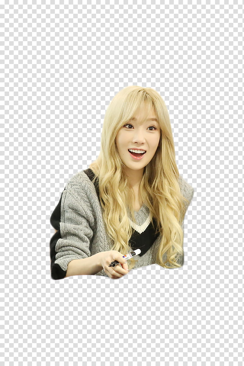 TAEYEON  LOUIS QUATORZE FANSIGN, woman in gray top transparent background PNG clipart