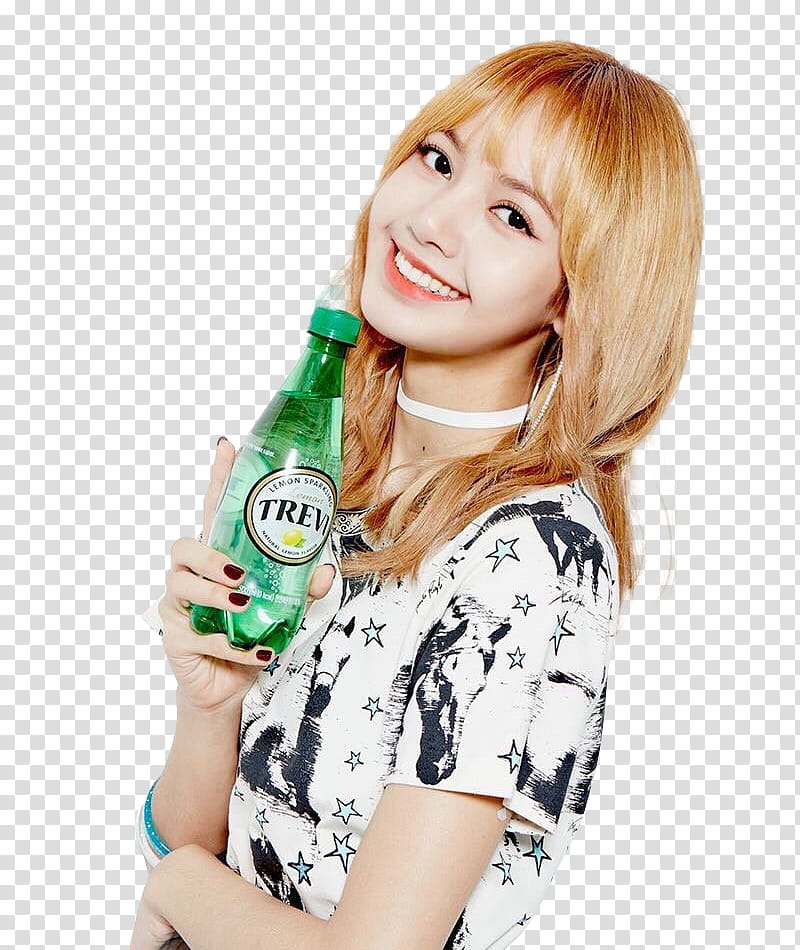 BLACKPINK TERVI P, woman in white top holding green bottle transparent background PNG clipart